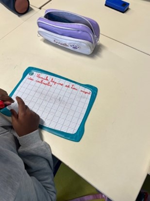 Ecriture sur une ardoise