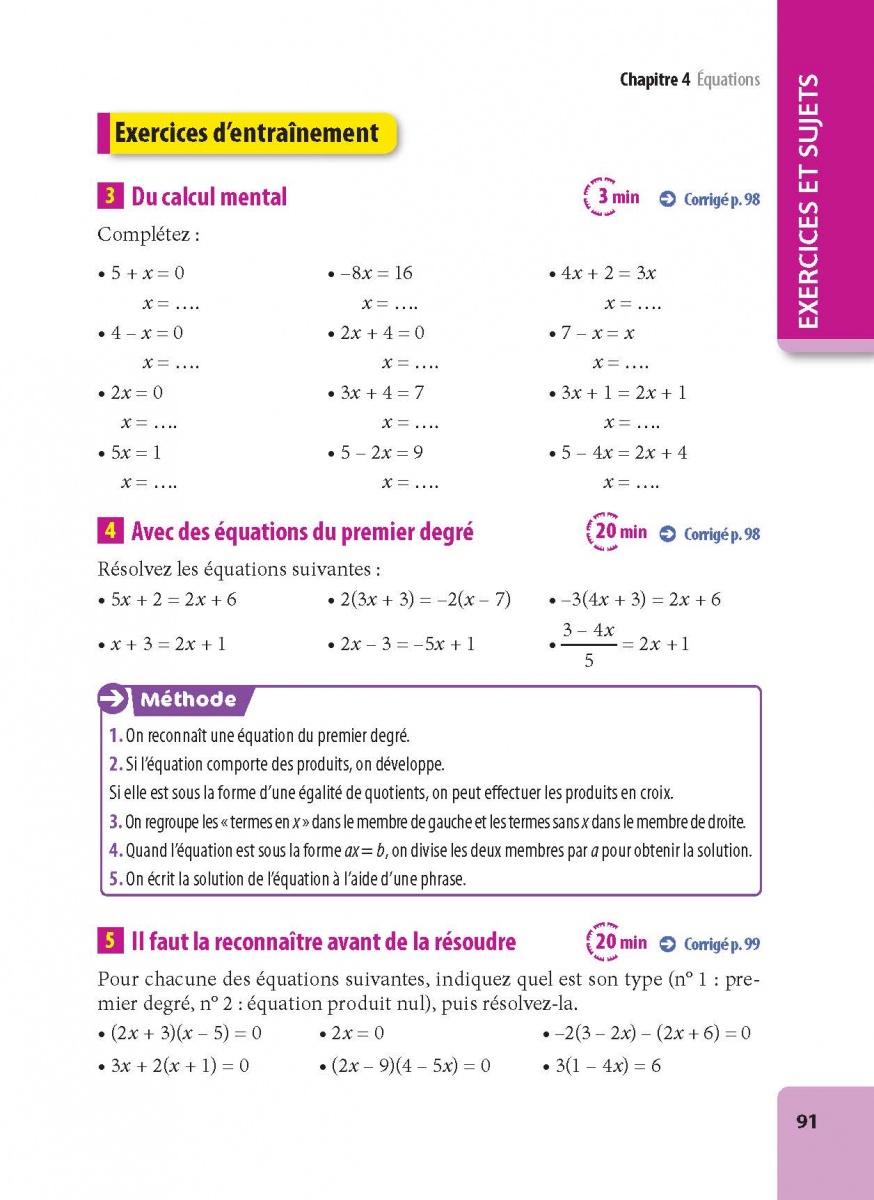 Maths 3e ABC Excellence Le Brevet brillamment Cours, Méthode