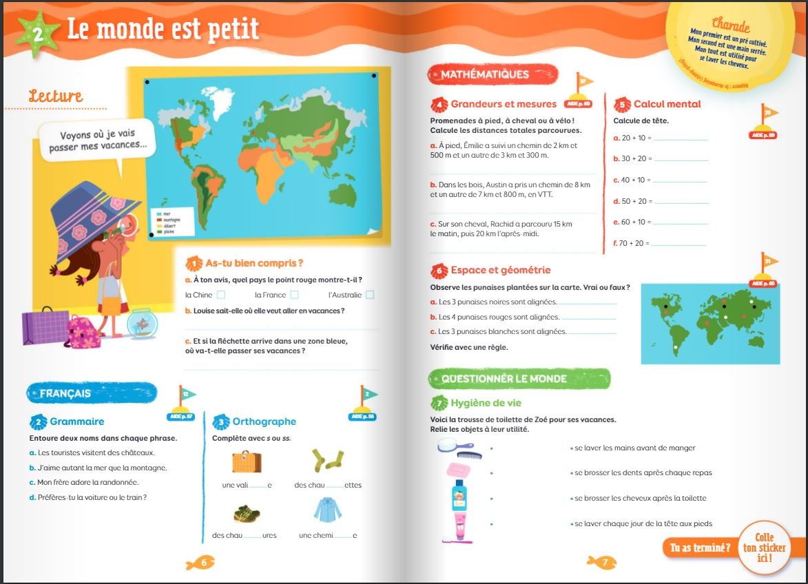 Cahier De Révision Ce2 à Imprimer Cahier de Vacances 2023 du CE1 vers le CE2 - Nathan Vacances - 7/8 ANS | Nathan
