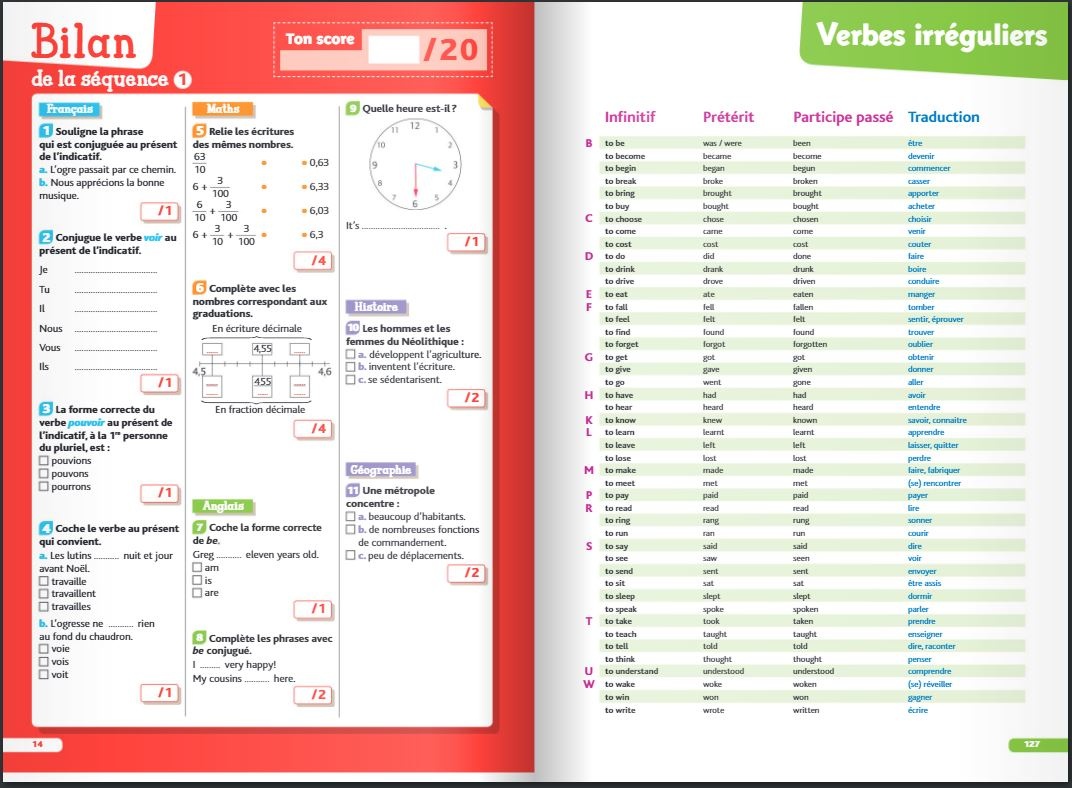 Cahier De Vacances 2023 De La 6ème Vers La 5ème Toutes Les Matières