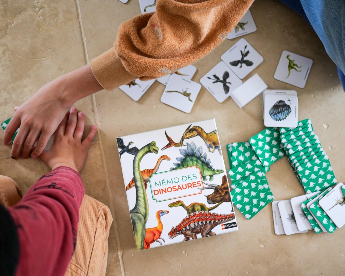 Jeu De Mémoire Dinosaures En Bois - 24 Pièces (12 Paires) + Autocollants - Dès 3 Ans