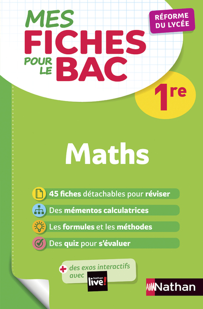 Maths Première - Mes fiches pour le BAC 1re - BAC 2023