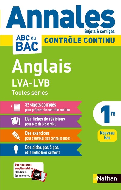 Annales ABC du BAC 2022 - Anglais 1re LVA-LVB Toutes séries - Sujets et corrigés - Enseignement commun première - Contrôle continu Nouveau Bac