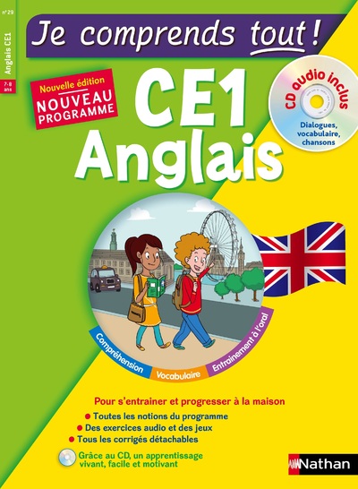 Anglais CE1 - cours + exercices + audio - Je comprends tout - conforme au programme de CE1