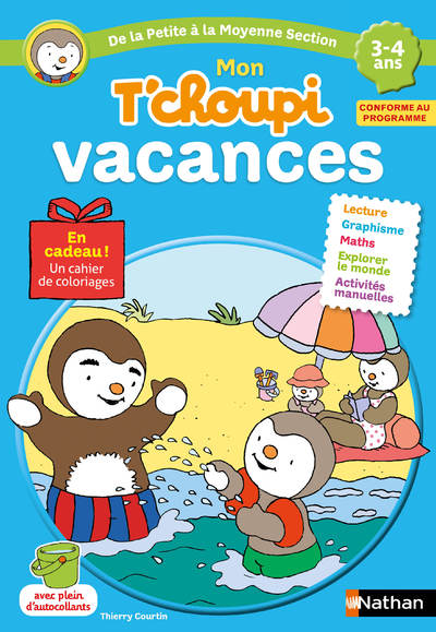 Cahier de vacances T'choupi - j'entre en Moyenne Section - maternelle 3/4 ans