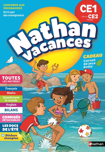 Cahier de Vacances 2023 du CE1 vers le CE2 - Nathan Vacances - 7/8 ANS