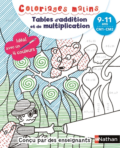 Coloriages magiques Primaire - Pour apprendre les tables d'addition et de multiplication  en coloriant - CM1/CM2 - 9/11 ans