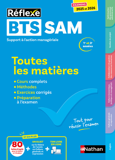 Toutes les matières - BTS SAM - Réflexe - Examens 2025-2026