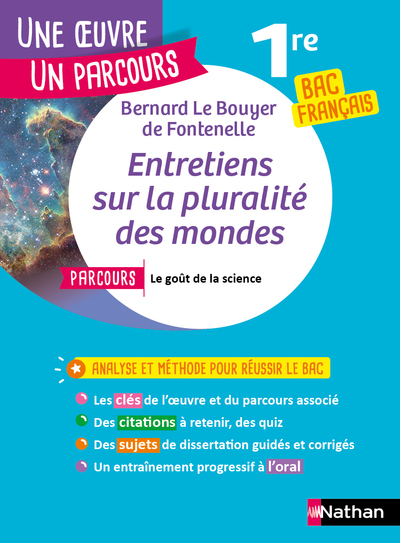 Analyse et étude de l'oeuvre - Entretiens sur la pluralité des mondes, Fontenelle - Réussir son BAC Français 1re 2026 - Parcours associé : le goût de la science - Une oeuvre, un parcours