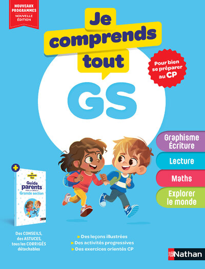 Je Comprends Tout Grande Section - Tout-en-un (cours + exercices) pour se préparer au CP - Maths, Lecture, Graphisme, Écriture - Méthode progressive avec guide parents