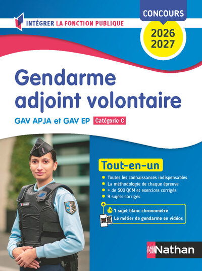Gendarme adjoint volontaire GAV APJA et GAV EP - Tout-en-un - Intégrer la fonction publique - Concours catégorie C 2026-2027 